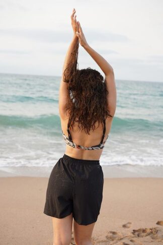 Bikini Takımı Paraşüt Şortlu Orkide Desen Bralet Üst