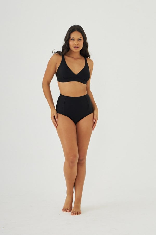 Starinci Toparlayıcı Bikini Takımı Siyah Yüksek Bel