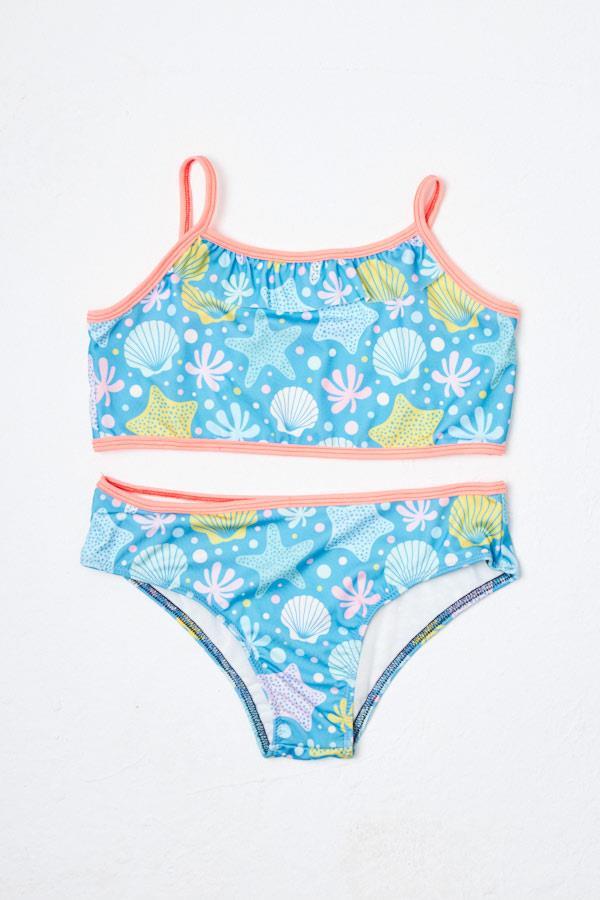 Kız Çocuk Bikini Takımı İnce Askılı Deniz Yıldızlı