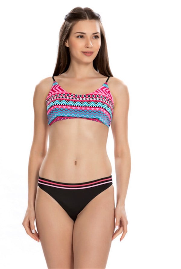 Starinci Bady Bikini Takımı Pembe Dalga Detaylı