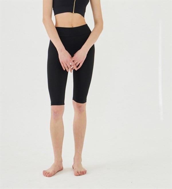 Mayo Tayt Yüksek Bel Likralı Siyah Diz Seviyesi